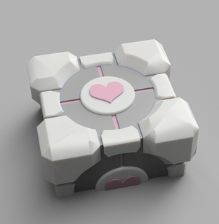 companion cube fridge magnet Others 3d print model - Mito3D