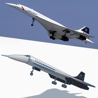 Concorde süpersonik yolcu uçağı uçak 3d print model - Mito3D
