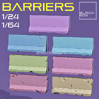 concrete barrier diorama parts 1-24 1-64th scale Architecture & Landscape 3d print model - Mito3D