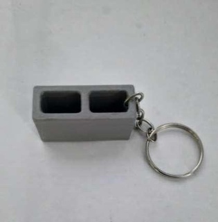 concrete block keychain Others 3d print model - Mito3D