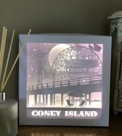 coney island shadow box 3d models download creality cloud 3d print model - Mito3D