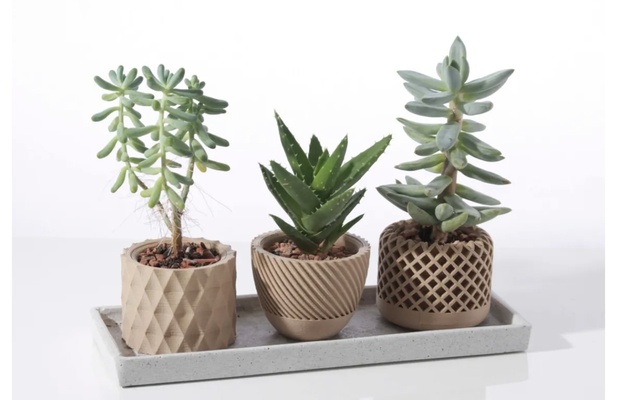 conjunto vasos 3d modèles télécharger créalité nuage nature plantes 3d print model - Mito3D