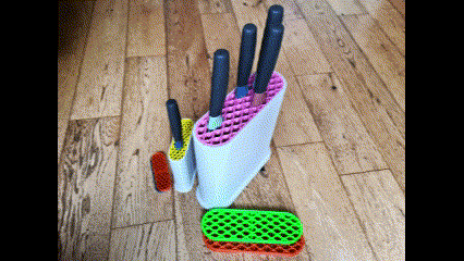 contemporâneo chefe cozinha faca facas quadra suporte armazenamento casa decoração 3d print model - Mito3D