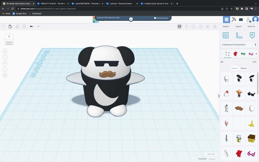 cool panda 3d models download creality cloud Animals 3d print model - Mito3D