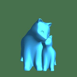coupl cats Mammal 3d print model - Mito3D