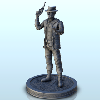 cowboy giacca cappello pistole 3 ovest figura uomini 3d print model - Mito3D