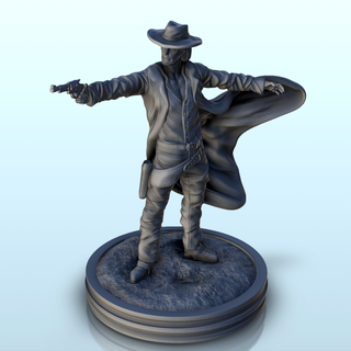 cowboy revolver mantello vento 8 ovest Figura uomini 3d print model - Mito3D
