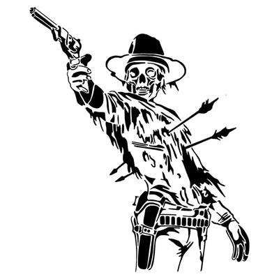 cowboy skeleton stencil 3d models download creality cloud 3d print model - Mito3D