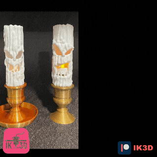 Siniestro velas conjunto 4 + candelero fácil impresión 3d modelos descargar crealidad nube Encendiendo 3d print model - Mito3D