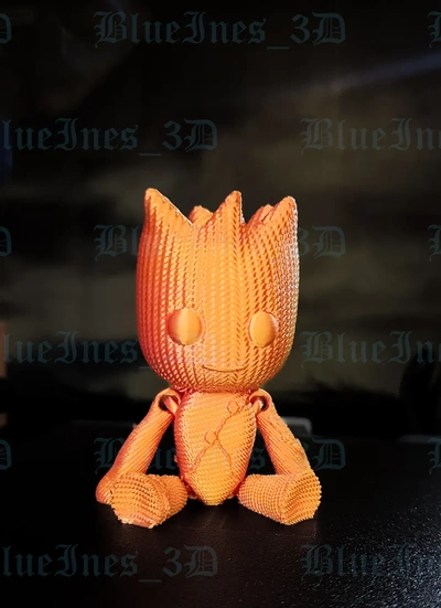 crochê tricotado articulado groot 3d modelos baixar crialidade nuvem 3d print model - Mito3D