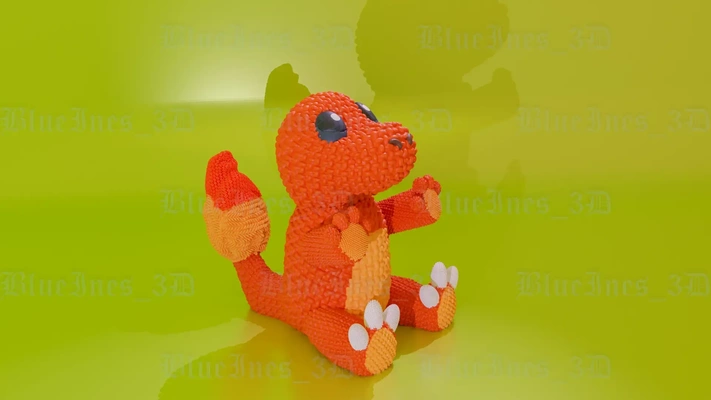 crochê tricotado charmander fácil impressão 3d modelos baixar crialidade nuvem 3d print model - Mito3D