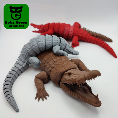 crocodile flexi 3d modèles télécharger créalité nuage reptilien 3d print model - Mito3D