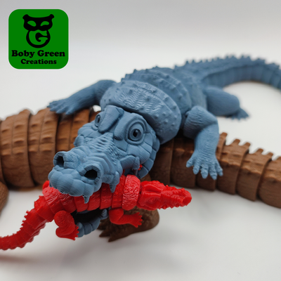 krokodil toon flexi 3d modelle download realität wolke reptilien 3d print model - Mito3D