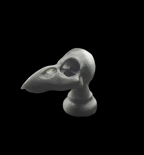 Corvo crânio botão casa 3d print model - Mito3D