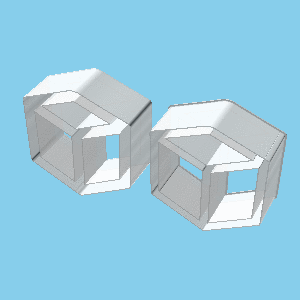 cubo bordes anidable caja v1 3d print model - Mito3D