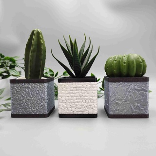 cube stone planter set v2 3d models download creality cloud Nature & Plants 3d print model - Mito3D