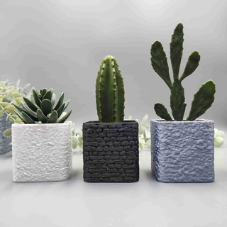 cube stone planter set Nature & Plants 3d print model - Mito3D