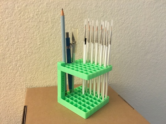 cubistand pencil pen brush holder stand 3d models download creality cloud 3d print model - Mito3D