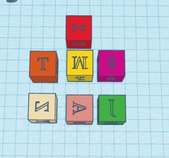 cubique calibra alphabet 3d print model - Mito3D