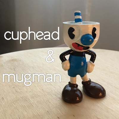 cuphead mugman 3d modelos descargar crealidad nube 3d print model - Mito3D