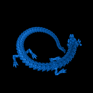 encaracolado Dragão animais 3d print model - Mito3D