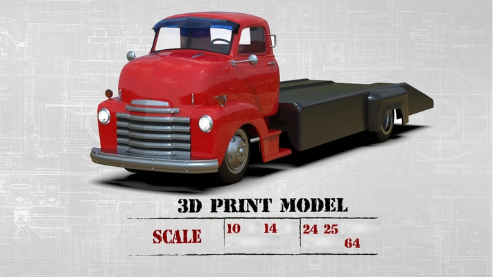 custom hauler ramp tow old truck coe 3d stl model print models download creality cloud trucks 3d print model - Mito3D
