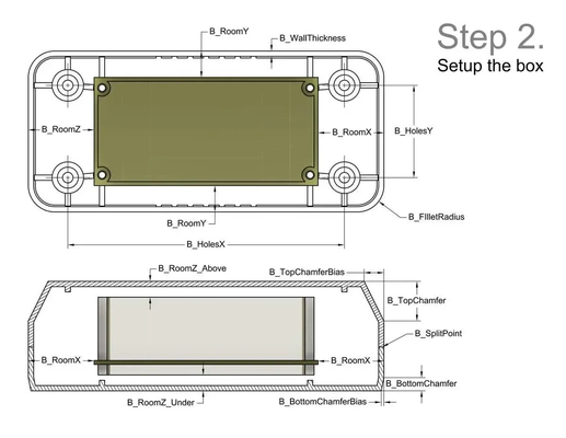 personnalisable pcb boîte fusion 360 3d modèles télécharger créalité nuage 3d print model - Mito3D