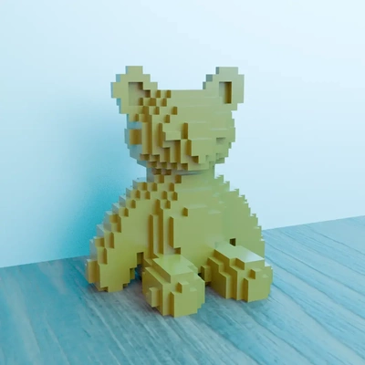 şirin 8 bit oyuncak ayı 3d modeller indir creality bulut 3d print model - Mito3D