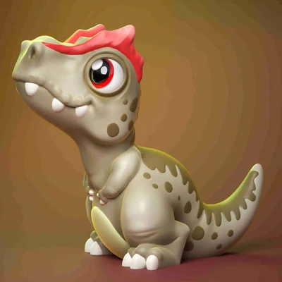 cute allosaurus print in place 3d models download creality cloud dinosaur 3d print model - Mito3D