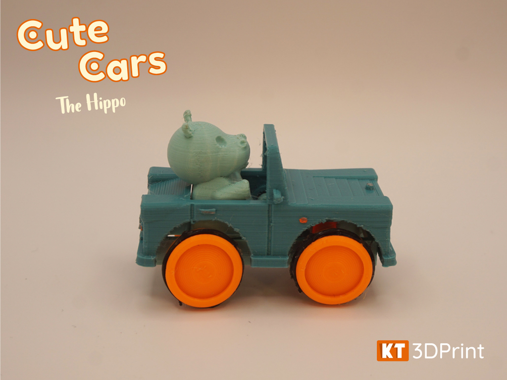 lindo coches hipopótamo juguete 3D print model - Mito3D