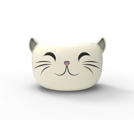 cute cat face plant pot 3d models download creality cloud nature & plants 3d print model - Mito3D