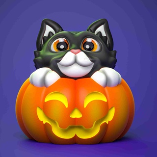 cute cat inside halloween pumpkin supports 3d models download creality cloud Mammal 3d print model - Mito3D