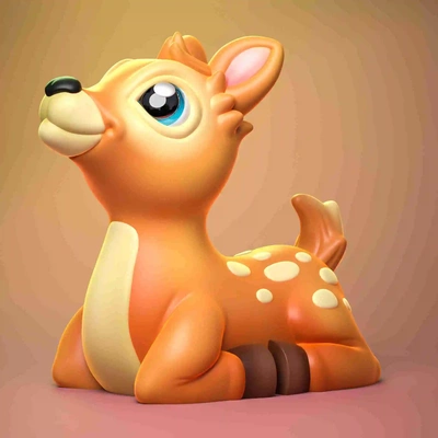 cute deer print in place 3d models download creality cloud mammal 3d print model - Mito3D