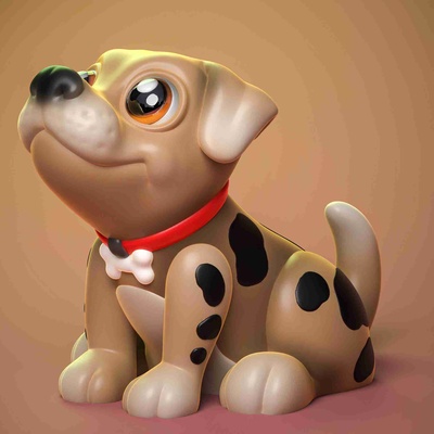 cute dog print in place 3d models download creality cloud mammal 3d print model - Mito3D