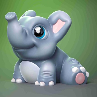 cute elephant print place Mammal 3d print model - Mito3D