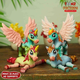 niedlich flexi Alicorn Pegasus Pferd fliegend Tiere 3d print model - Mito3D