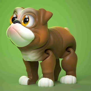 niedlich flexi Bulldogge drucken Ort 3d Modelle download Realität Wolke Säugetier 3d print model - Mito3D
