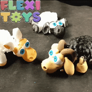 cute flexi print-in-place sheep ram Others 3d print model - Mito3D
