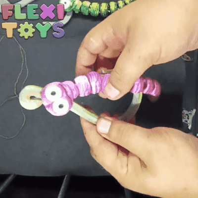 cute flexi print-in-place worm on hook 3d models download creality cloud 3d print model - Mito3D