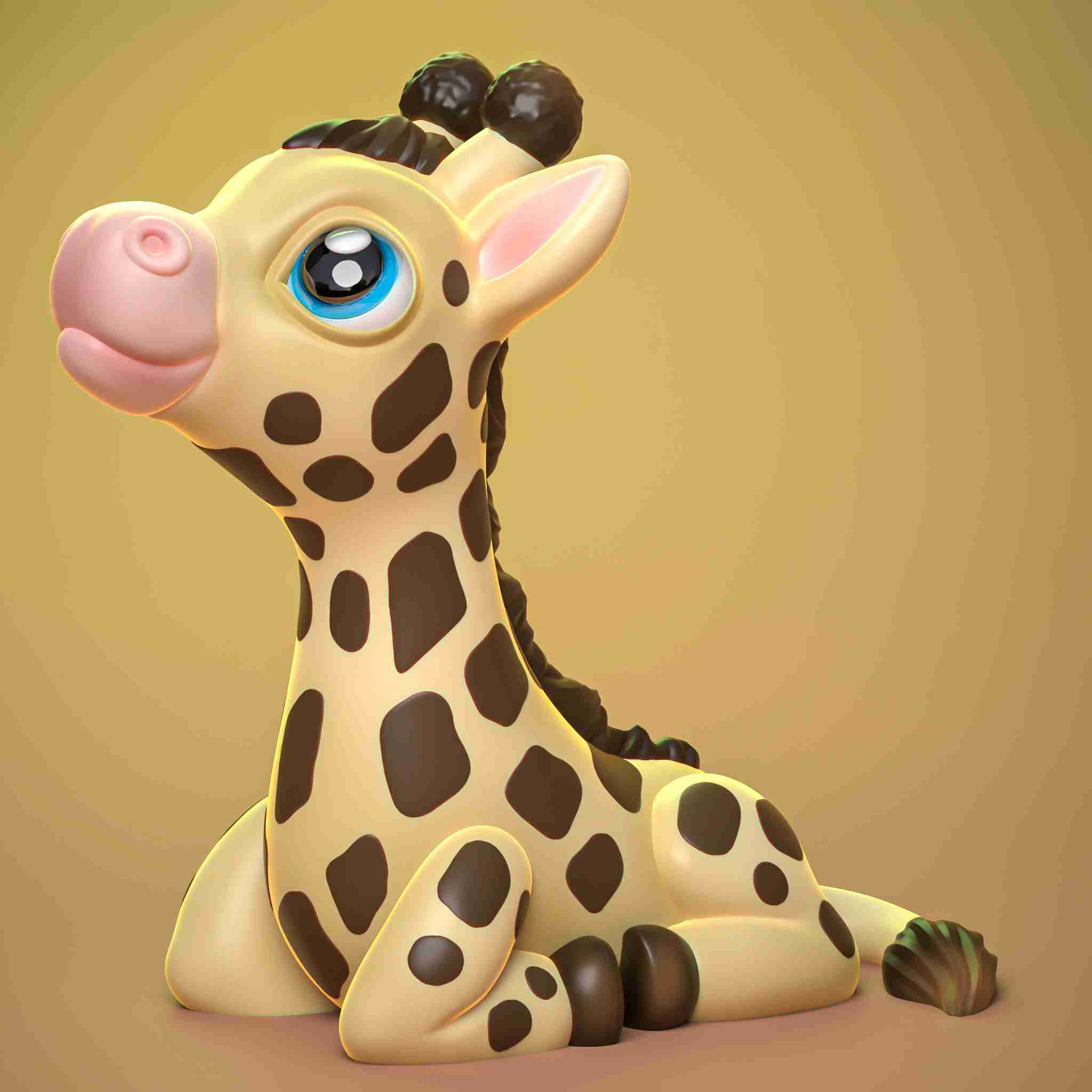 niedlich Giraffe drucken Ort Säugetier 3D print model - Mito3D