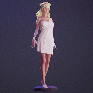 lindo niña toalla 3d modelos descargar crealidad nube mujer 3d print model - Mito3D