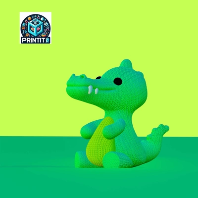 fofa tricotado crocodilo 3d modelos baixar crialidade nuvem 3d print model - Mito3D