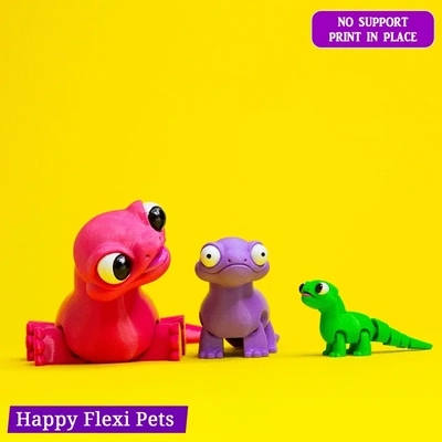 cute lizard articulated flexi toy 3d models download creality cloud reptilian 3d print model - Mito3D