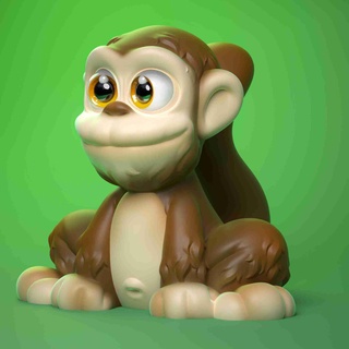 cute monkey print place 3d models download creality cloud Mammal 3d print model - Mito3D