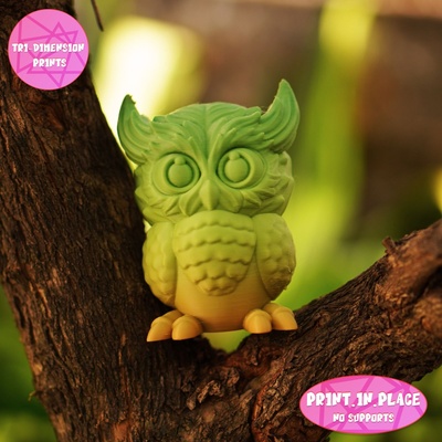 cute owl no supports 3d models download creality cloud flying animals 3d print model - Mito3D