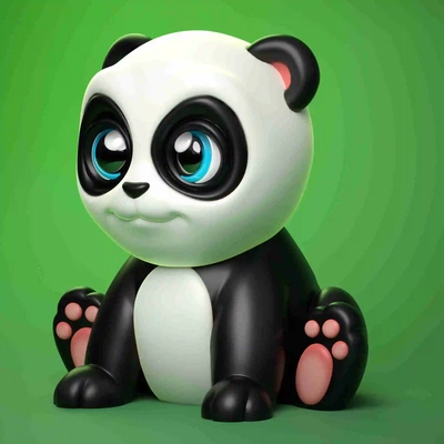 cute panda print in place 3d models download creality cloud mammal 3d print model - Mito3D