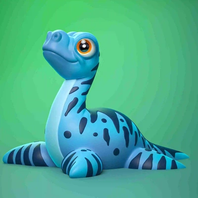 cute plesiosaurus print in place 3d models download creality cloud dinosaur 3d print model - Mito3D
