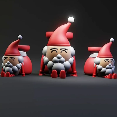 cute santa claus multipurpose holder 3d models download creality cloud 3d print model - Mito3D