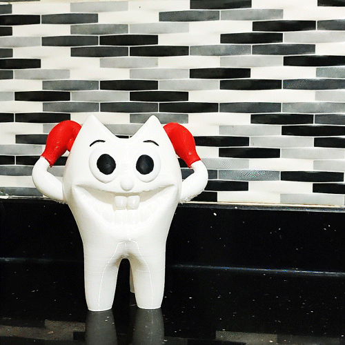Şirin gülümseyen diş fırçası sahipleri tıbbi aletler 3D print model - Mito3D