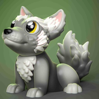 cute wolf print place 3d models download creality cloud Mammal 3d print model - Mito3D